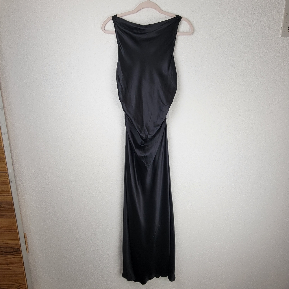 NWT Reformation Casette Silk Dress Black 10 - Picture 7 of 14